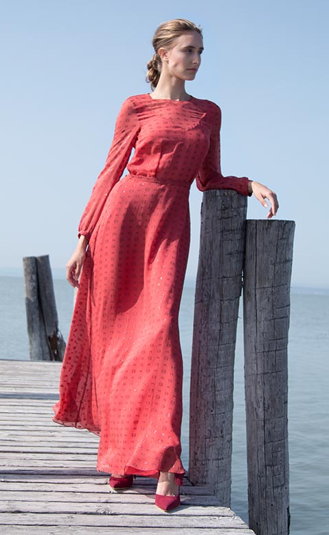Clara silk maxi dress Odysay
