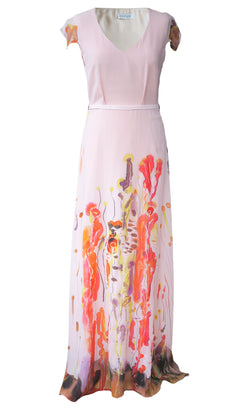 Odysay x Céline Peruzzo custom painted silk dress