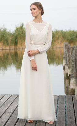 Victoria white long silk dress Odysay